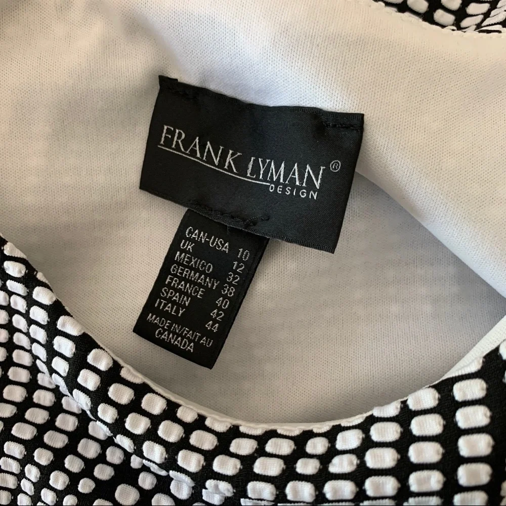 Frank Lyman Op-Art Swirl Fit & Flare Dress Sz 10